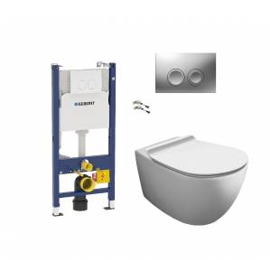 Комплект унитаз безободковый Simas Vignoni и инсталляция Geberit 4-в-1